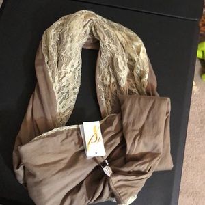 Lacy brown and cream scarf